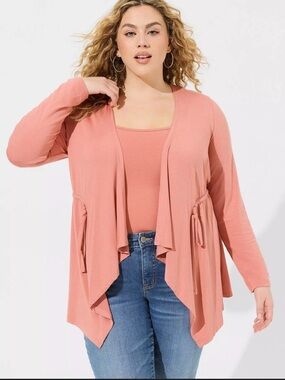 Torrid Coral Open Front Cardigan
